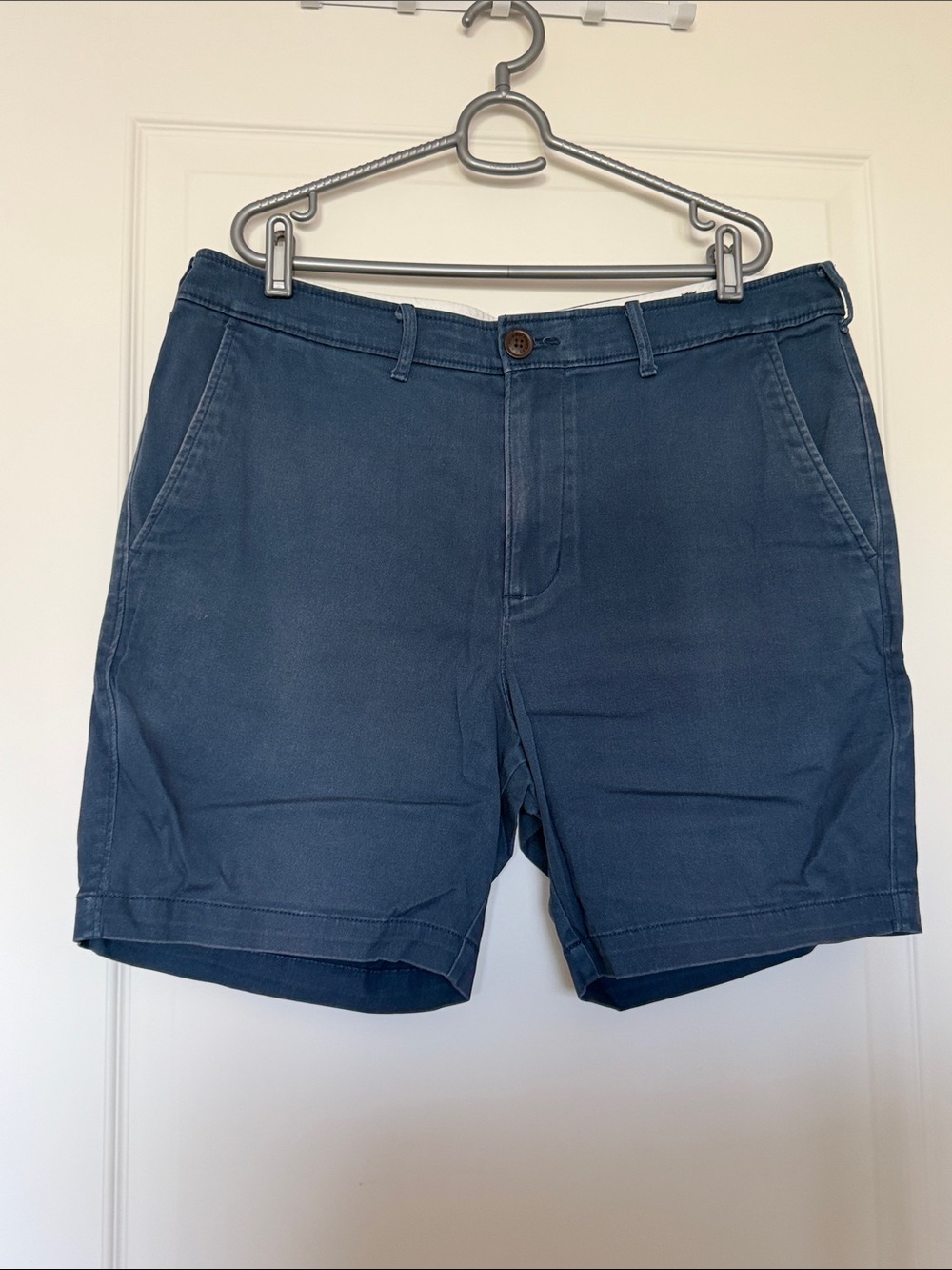 Abercrombie & Fitch Blue Flat-Front Cotton Shorts